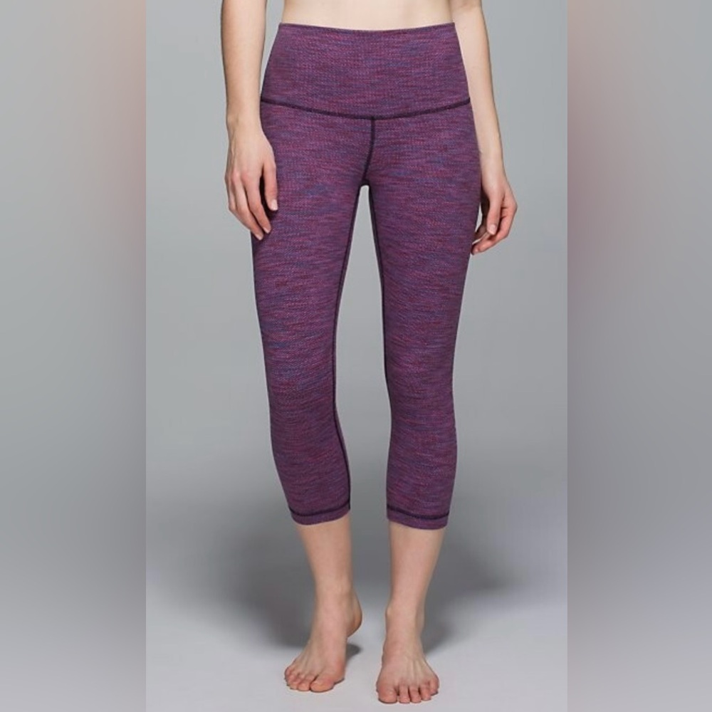 Lululemon Wunder‎ Unders Diamond Jacquard Crop Legging Activewear Workout